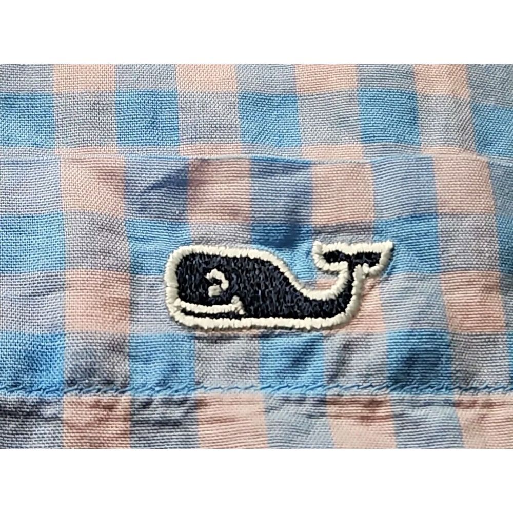 Vineyard Vines PINK BLUE Checked Long Sleeve Cotton SLIM FIT TUCKER Shirt Large - Picture 3 of 10